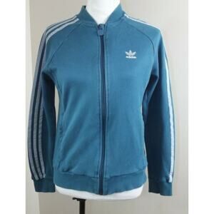 ADIDAS Track Jacket - Youth LARGE 13-14 Years or Womens Small - Teal Full Zip